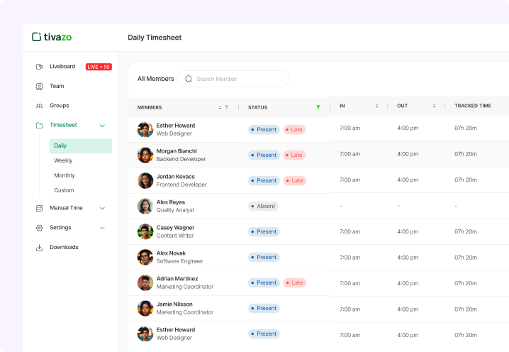 Daily Timesheet